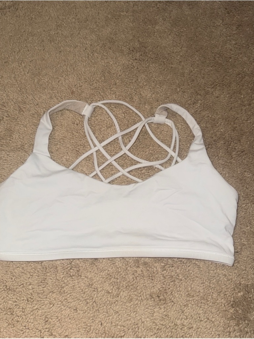 lululemon athletica White Strappy Crisscross Sports Bra